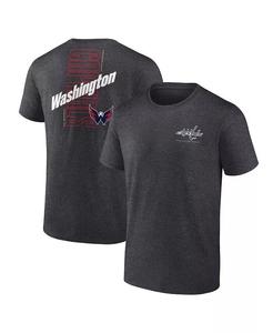 Мужская футболка Heather Charcoal Washington Capitals Backbone Fanatics, черный