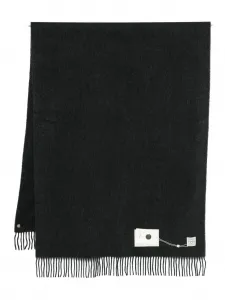 Кашемировый шарф с бахромой Toteme, черный