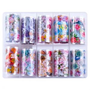 Трансферная пленка 4 Времена года XKZ-09-02 (10 рулонов по 100 см), AlleBeauty