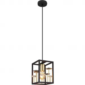 Подвесной светильник LISBON E27 1 шт. Подвесной светильник/люстра/для столовой/гостиной/обеденного стола Globo Lighting, черный
