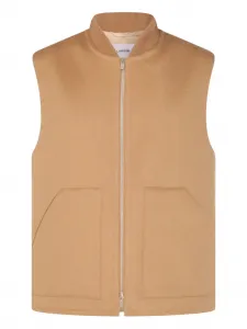 Жилет с накладным карманом на молнии спереди Lardini, коричневый