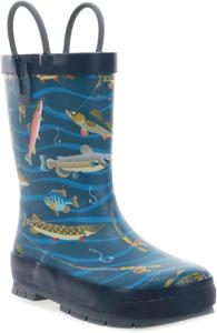 Детские резиновые сапоги Western Chief с ручками для надевания - премиальные водонепроницаемые сапоги для мальчиков и девочек, Gone Fishin