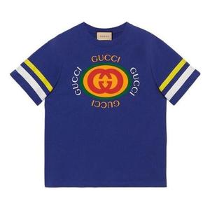 Футболка cotton jersey t-shirt 'blue' Gucci, синий