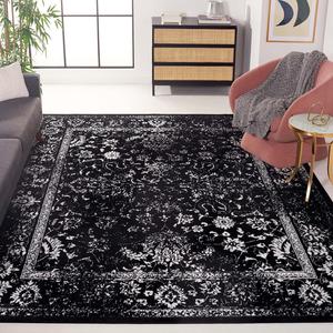 Ковер SAFAVIEH, 336 x 458 см, Adirondack Collection - Black & Ivory, Oriental Distressed Design, не линяет и прост в уходе, идеален для помещений с высокой проходимостью в гостиной, спальне, столовой (ADR109Z-1115)