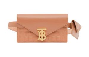 Burberry Женская абрикосовая поясная сумка через плечо из овчины