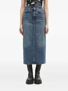 Джинсовая юбка миди с завышенной талией Fiorucci, синий