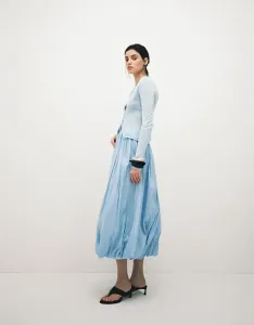 Синяя юбка макси с объемным краем ASOS DESIGN