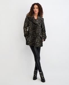 Женское пальто-бушлат с заниженной талией KARL LAGERFELD PARIS, Leopard