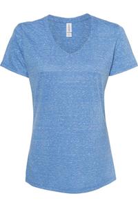 JERZEES Женская футболка Snow Heather Jersey с V-образным вырезом, цвет royal