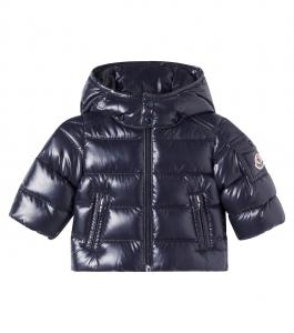 Детская пуховая куртка Baby Maya Moncler Enfant, темно-синий