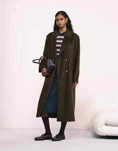 Пальто свободного кроя с начесом цвета темного хаки от ASOS DESIGN