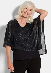 Блуза GOLDNER MIT PAILLETTEN PETITE, Black