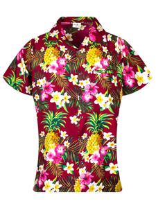 Блуза King Kameha Pineapple Flowers, красный