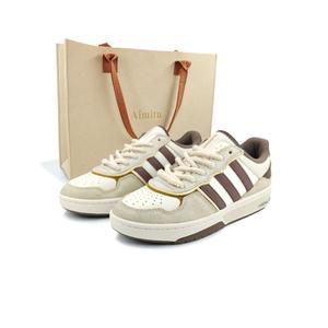 Adidas Originals Кроссовки для скейтбординга Courtic с нескользящей подошвой, износостойкие, амортизирующие, унисекс, бежевые, белые, коричневые