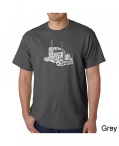 Мужская футболка с рисунком Word Art — Keep on Truckin LA Pop Art, серый