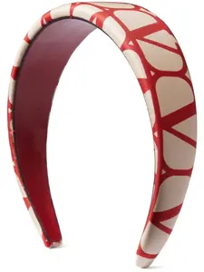 Шелковый ободок с узором Toile Iconographe Valentino Garavani, красный