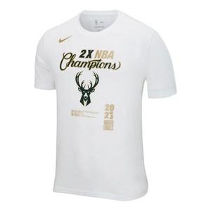 Футболка Men's Nike Milwaukee Bucks Alphabet Pattern Printing Athleisure Casual Sports Round Neck Short Sleeve White T-Shirt, белый