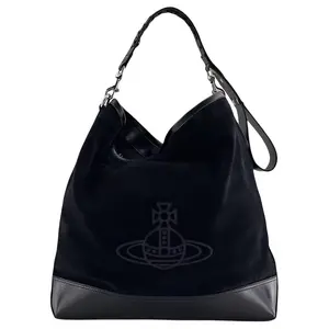 Сумка-шоппер из черной замши Vivienne Westwood