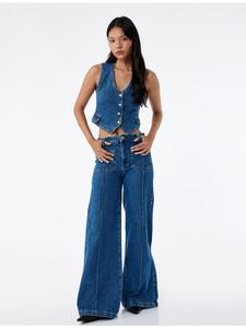 Брюки цвета индиго среднего размера KOTON