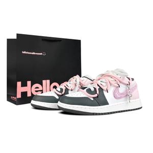 Jordan Air 1 Pink Ink Star Tide низкие детские баскетбольные кроссовки Pink для подростков