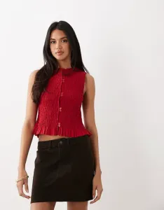 Красный топ без рукавов с двумя пуговицами ASOS DESIGN
