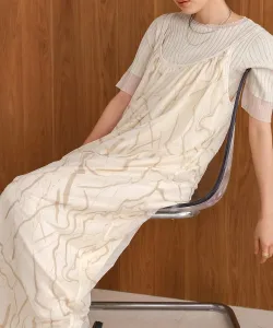 Платье-комбинация из прозрачной сетки с мраморным принтом