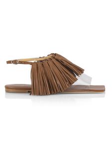 Кожаные сандалии Charlie с бахромой A.W.A.K.E. Mode, коричневый