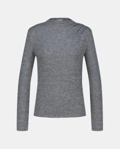 Женская футболка с длинным рукавом и воротником перкинс Easy Wear, светло-серый