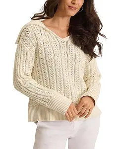 Свитер с воротником Джонни от Zoe Tommy Bahama, белый