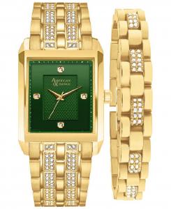 Мужские часы-браслет с кристаллами, подарочный набор 33 мм American Exchange