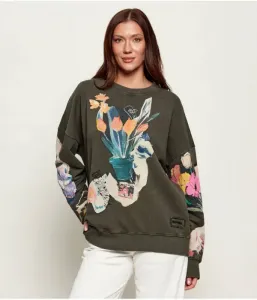 Толстовка Эвелин regular fit Desigual, оливково-зеленый