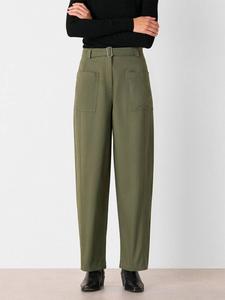 Брюки с поясом и бочкообразными штанинами Whistles, Khaki