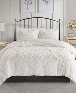 Комплект постельного белья viola damask tufted из 3 предметов, размер full/queen. Madison Park, White