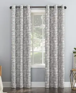 Сетчатая штора Parrish с эффектом потертости, 100% затемняющая, с люверсами Sun Zero, gray