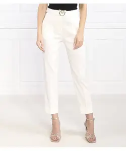 Льняные брюки Regular fit Pinko, белый