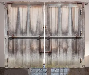 Шторы ABAKUHAUS в стиле ретро, дубовые, деревенские, универсальные, для гостиной, с петлями и крючками, 280 x 225 см, коричневые Abakuhaus