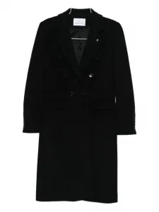 Двубортное пальто из шерстяной смеси Manuel Ritz, черный