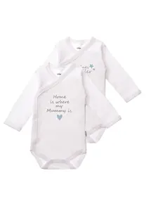 Боди Liliput "Дом там, где моя мама", 2 шт. с милым принтом, белый