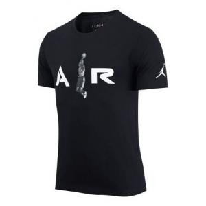 Футболка с принтом «летающий человек данк» с коротким рукавом, футболка Air Jordan, черный