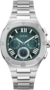 GUESS Silver-Tone квадратные многофункциональные часы