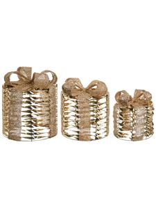 Beliani Набор из 3 светодиодных декоративных светильников SLIVSO золотого цвета