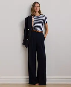 Женские широкие брюки из двустороннего жоржета Lauren Ralph Lauren, синий