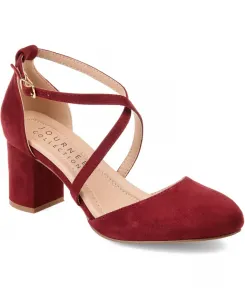 Женские босоножки Foster Crisscross на каблуке Journee Collection, фиолетовый