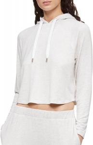 Женская толстовка с капюшоном Calvin Klein Pure Lounge с длинным рукавом, Snow Heather