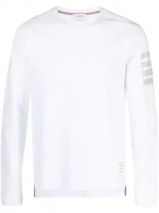 Футболка с длинными рукавами и полосками 4-Bar THOM BROWNE, белый