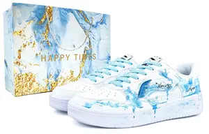 Понтонные лодки Легкие, дышащие и нескользящие лоу-топ скейтборд кроссовки Unisex LINING, синий белый