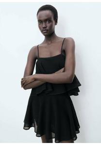 Платье-джемпер MIT RÜSCHEN Mango, черный