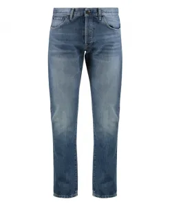 Классические джинсы из денима с контрастными швами. Pt Torino, синий