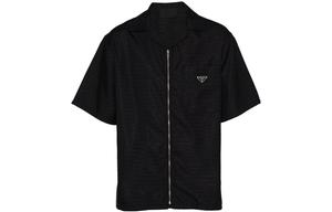 Рубашка мужская Prada Logo на молнии, черный