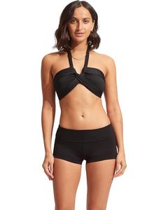 Пляжный топ Seafolly Seafolly Collective Roll Top Boyleg, черный